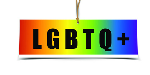 LGBTQ  tags and labels, template shopping labels. Blank, discount and price tags on red paper use for advertising.