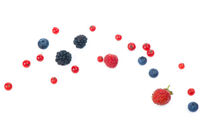 berry mix isolated on a white background