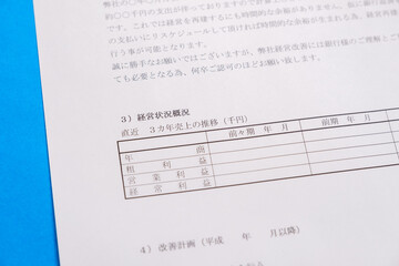 Obraz premium 経営改善計画書 経営再建 状況確認