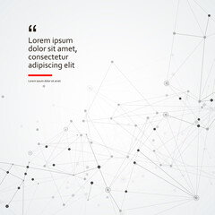 Black connect dot line connect on grey background. Abstract vector background. Technology concept design. Communication and social network concept. Futuristic technology