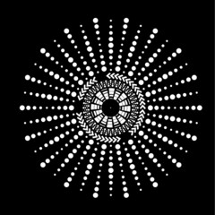 Technology Circle, halftone dots and Lines . Vector logo