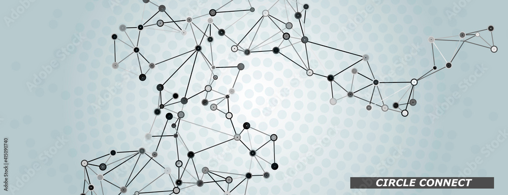 Aufkleber Modern illustration with social connect on white background for concept design. Global network connection. Web connection concept