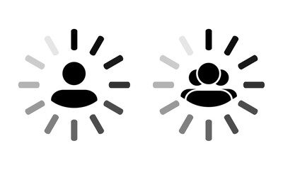 Loading user avatar account, group account. Update profile, personal account. Sser profile inside the loading icon. Illustration vector 