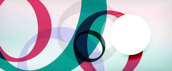 Fototapeta premium Ring geometric shapes, o letter repetition wallpaper. Abstract background for business or technology presentations, internet posters or web brochure covers