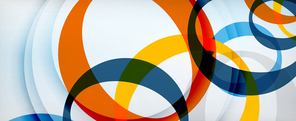 Obraz premium Ring geometric shapes, o letter repetition wallpaper. Abstract background for business or technology presentations, internet posters or web brochure covers