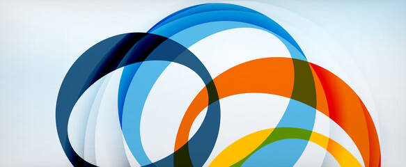 Obraz premium Ring geometric shapes, o letter repetition wallpaper. Abstract background for business or technology presentations, internet posters or web brochure covers