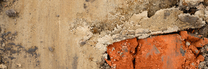background texture from the smooth surface of the sand. top view. banner