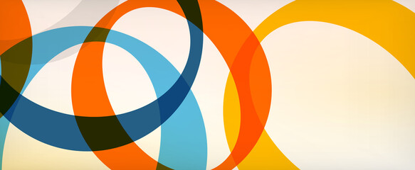 Obraz premium Ring geometric shapes, o letter repetition wallpaper. Abstract background for business or technology presentations, internet posters or web brochure covers