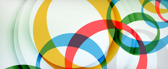 Obraz premium Ring geometric shapes, o letter repetition wallpaper. Abstract background for business or technology presentations, internet posters or web brochure covers