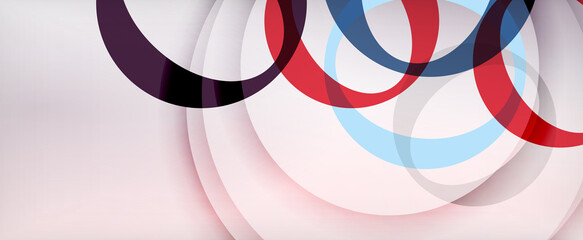 Ring geometric shapes, o letter repetition wallpaper. Abstract background for business or technology presentations, internet posters or web brochure covers