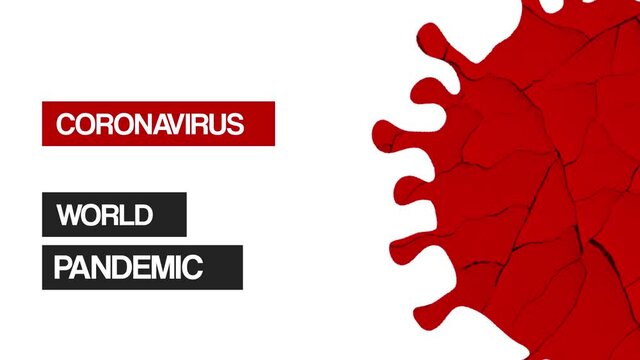 Coronavirus Outbreak, Covid 19 2D Animation world pandemic in and out of frame. 4K 60 ffs.
