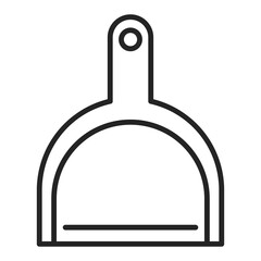 Scoop line icon. Vector isolated symbol of cleaning tool. Domestic equipment, cleaner. Outlined pictogram of plastic scoop.