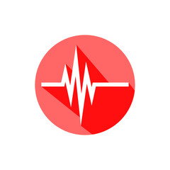 heart beat, wave icon for internet button, web ux, symbol