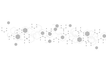 Modern futuristic background of the scientific hexagonal pattern. Virtual abstract background with particle, molecule structure for medical, technology, chemistry, science. Social network vector.