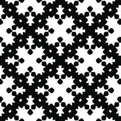 Geometric vector pattern with triangular elements. Seamless abstract ornament for wallpapers and backgrounds. Black and white colors.
