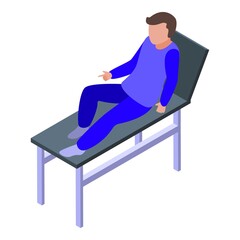 Physical therapist hospital bed icon. Isometric of physical therapist hospital bed vector icon for web design isolated on white background