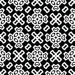 Geometric vector pattern with triangular elements. Seamless abstract ornament for wallpapers and backgrounds. Black and white colors.