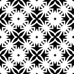 Geometric vector pattern with triangular elements. Seamless abstract ornament for wallpapers and backgrounds. Black and white colors.