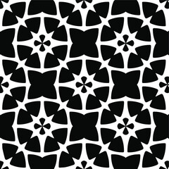 Geometric vector pattern with triangular elements. Seamless abstract ornament for wallpapers and backgrounds. Black and white colors.