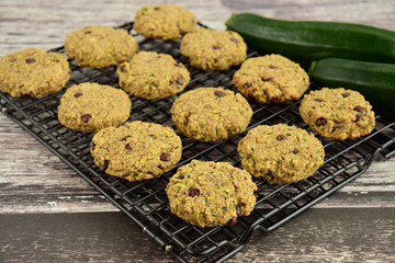 Zucchini chocolate chip oat cookies 