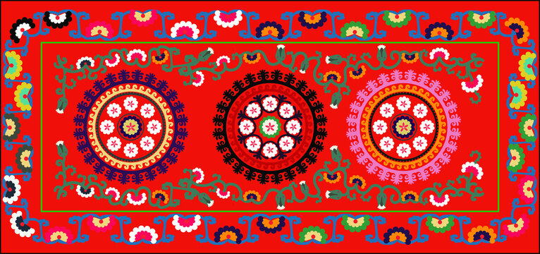suzane - orient pattern carpet (surkhandarya)