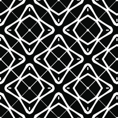 Fototapeta premium Geometric vector pattern with triangular elements. Seamless abstract ornament for wallpapers and backgrounds. Black and white colors.