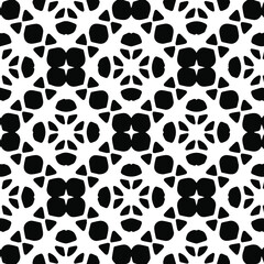 Geometric vector pattern with triangular elements. Seamless abstract ornament for wallpapers and backgrounds. Black and white colors.