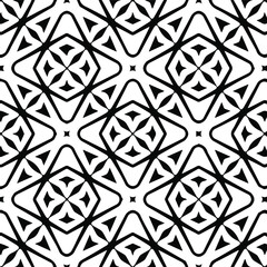 Geometric vector pattern with triangular elements. Seamless abstract ornament for wallpapers and backgrounds. Black and white colors.