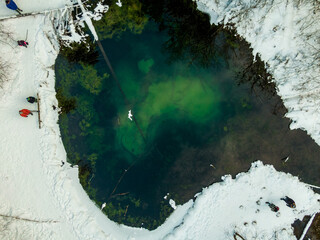 Siniallikad (Estonia) winter river in the forest