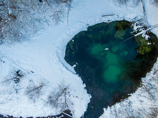 Siniallikad (Estonia) winter river in the forest