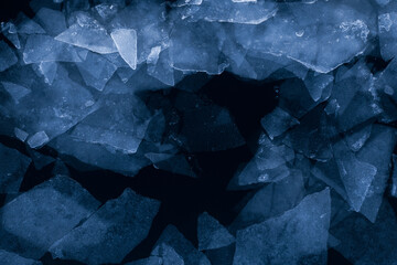Aerial view of ice in calm sea