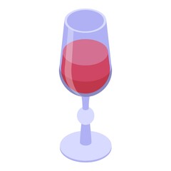 Glass of wine icon. Isometric of glass of wine vector icon for web design isolated on white background