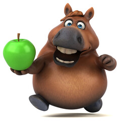 Naklejka premium Fun horse - 3D Illustration