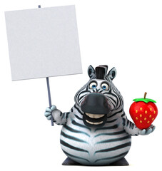 Fun zebra - 3D Illustration