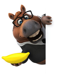 Naklejka premium Fun horse - 3D Illustration