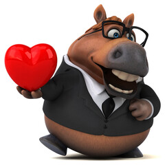 Naklejka premium Fun horse - 3D Illustration