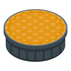 Pie icon. Isometric of pie vector icon for web design isolated on white background