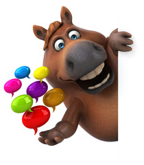 Naklejka premium Fun horse - 3D Illustration