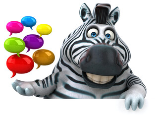 Fun zebra - 3D Illustration