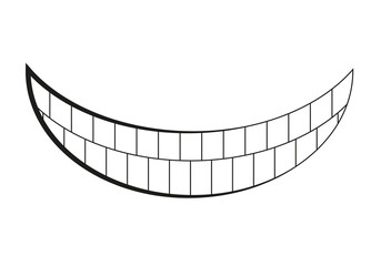 Icono negro de una sonrisa enseñando los dientes.