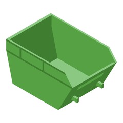 Dumpster icon. Isometric of dumpster vector icon for web design isolated on white background