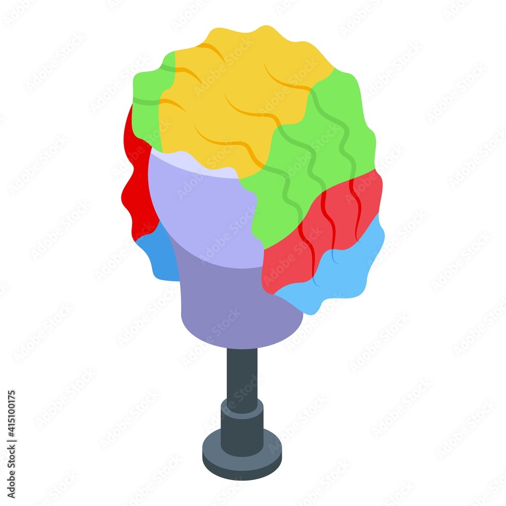 Wall mural Clown wig icon. Isometric of clown wig vector icon for web design isolated on white background - Wall murals