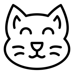 Happy cat figurine icon. Outline happy cat figurine vector icon for web design isolated on white background