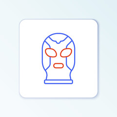 Line Mexican wrestler icon isolated on white background. Colorful outline concept. Vector.