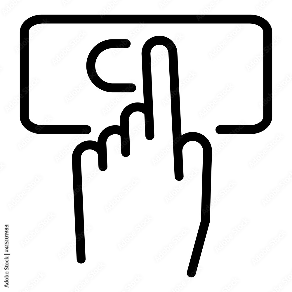 Poster switching on smartphone icon. outline switching on smartphone vector icon for web design isolated on