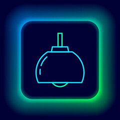 Glowing neon line Chandelier icon isolated on black background. Colorful outline concept. Vector.