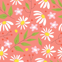 Colored seamless pattern with the image of a scattering of wildflowers. Print for the decoration of textiles and Wallpaper.