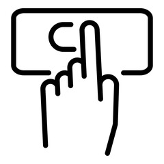 Switching on smartphone icon. Outline switching on smartphone vector icon for web design isolated on white background