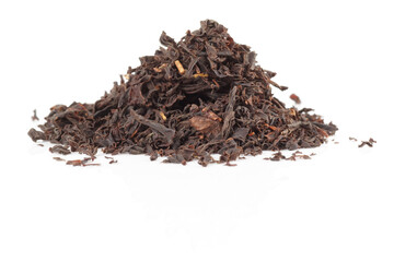 Chinese red or black tea isolated on white