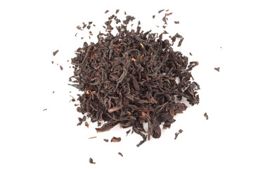 Chinese red or black tea isolated on white
